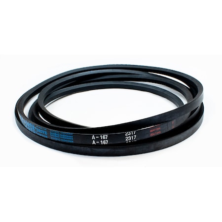 D&D A167 Classical V-Belt, 169 in Outside Length, 1/2 in Top Width, 1 Ribs A167